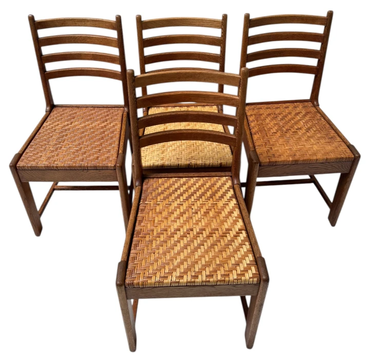 Four Modernist Art Deco Dining Room Chairs by Bas van Pelt for My Home, 1930s